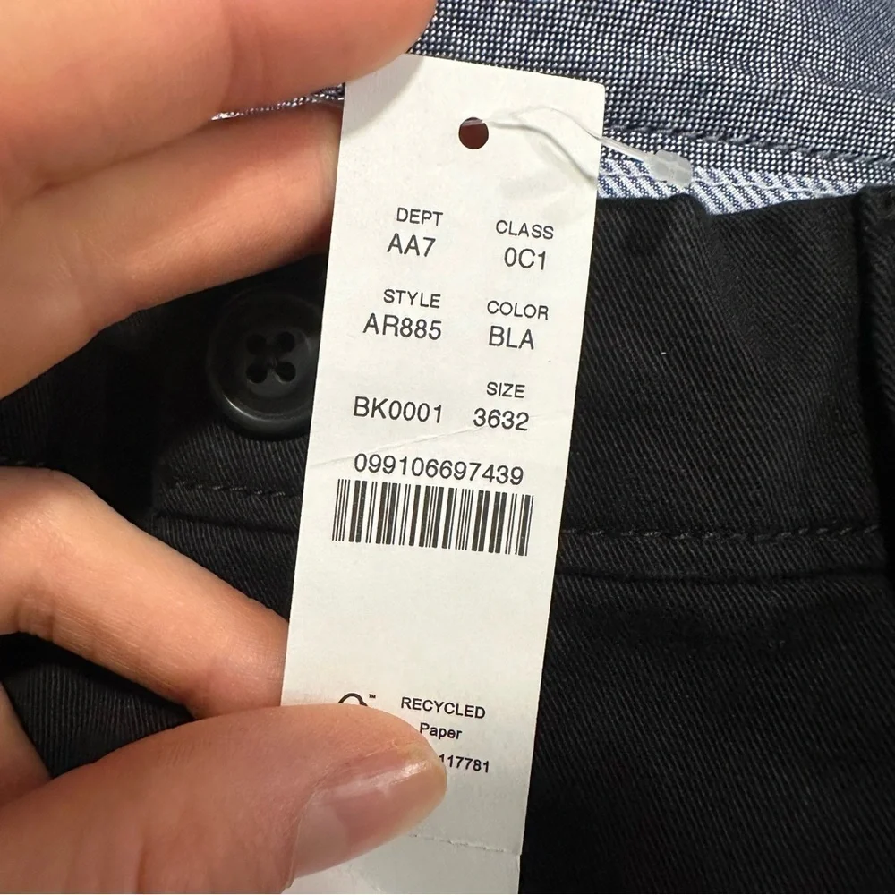 J crew 484 slim fit chino pants black 36